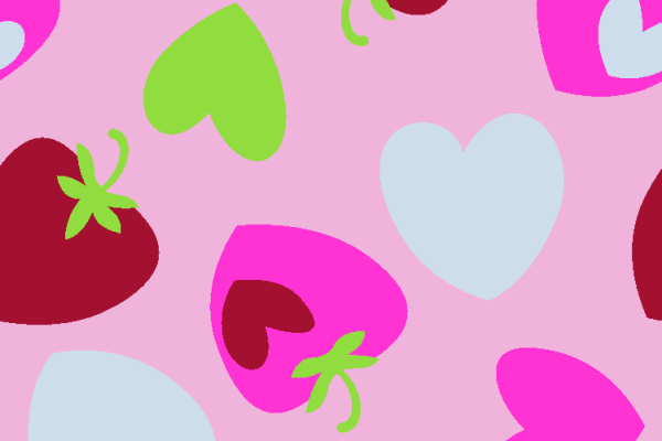 卡通草莓心形印花矢量图纺织面料水印数码印花金昌花型