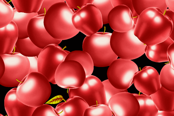 水果印花矢量图苹果花型纺织面料水印数码印花金昌花型