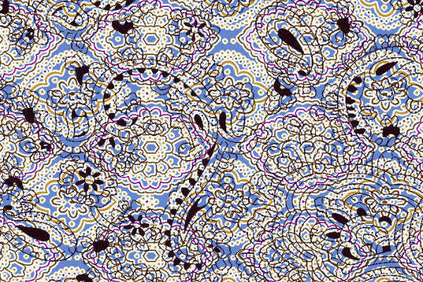 复古几何花纹腰果花型印花矢量图纺织面料水印数码印花金昌花型