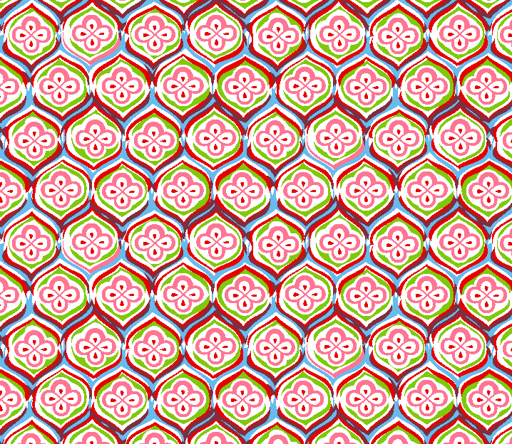 几何分色花朵印花矢量图纺织面料水印数码印花金昌花型