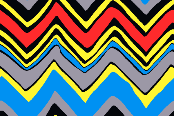 多彩波浪几何条纹印花矢量图纺织面料水印数码印花金昌花型