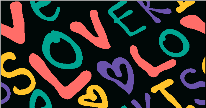 英文字母love心形印花矢量图纺织面料水印数码印花金昌花型