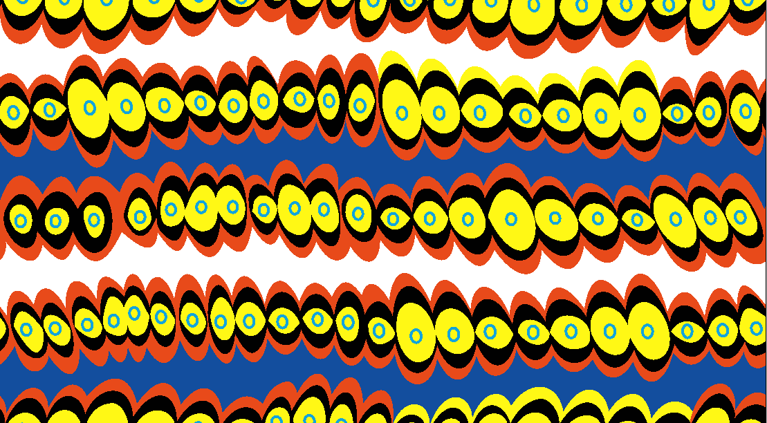 几何圆点拼接矢量图卡通眼睛图案纺织面料水印数码印花金昌花型