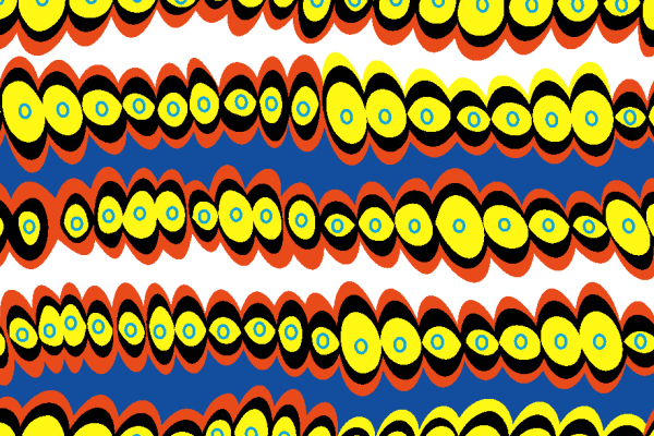 几何圆点拼接矢量图卡通眼睛图案纺织面料水印数码印花金昌花型