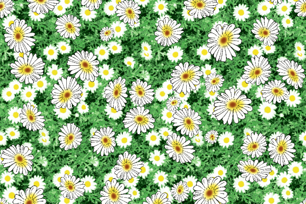 草绿色植物花卉菊花印花矢量图纺织面料水印数码印花金昌花型