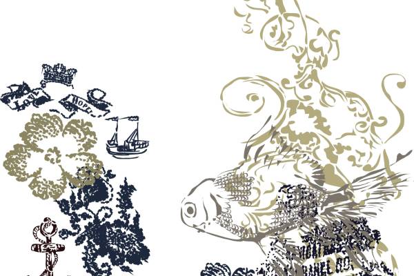 植物花卉金鱼矢量图裁片烫图花型