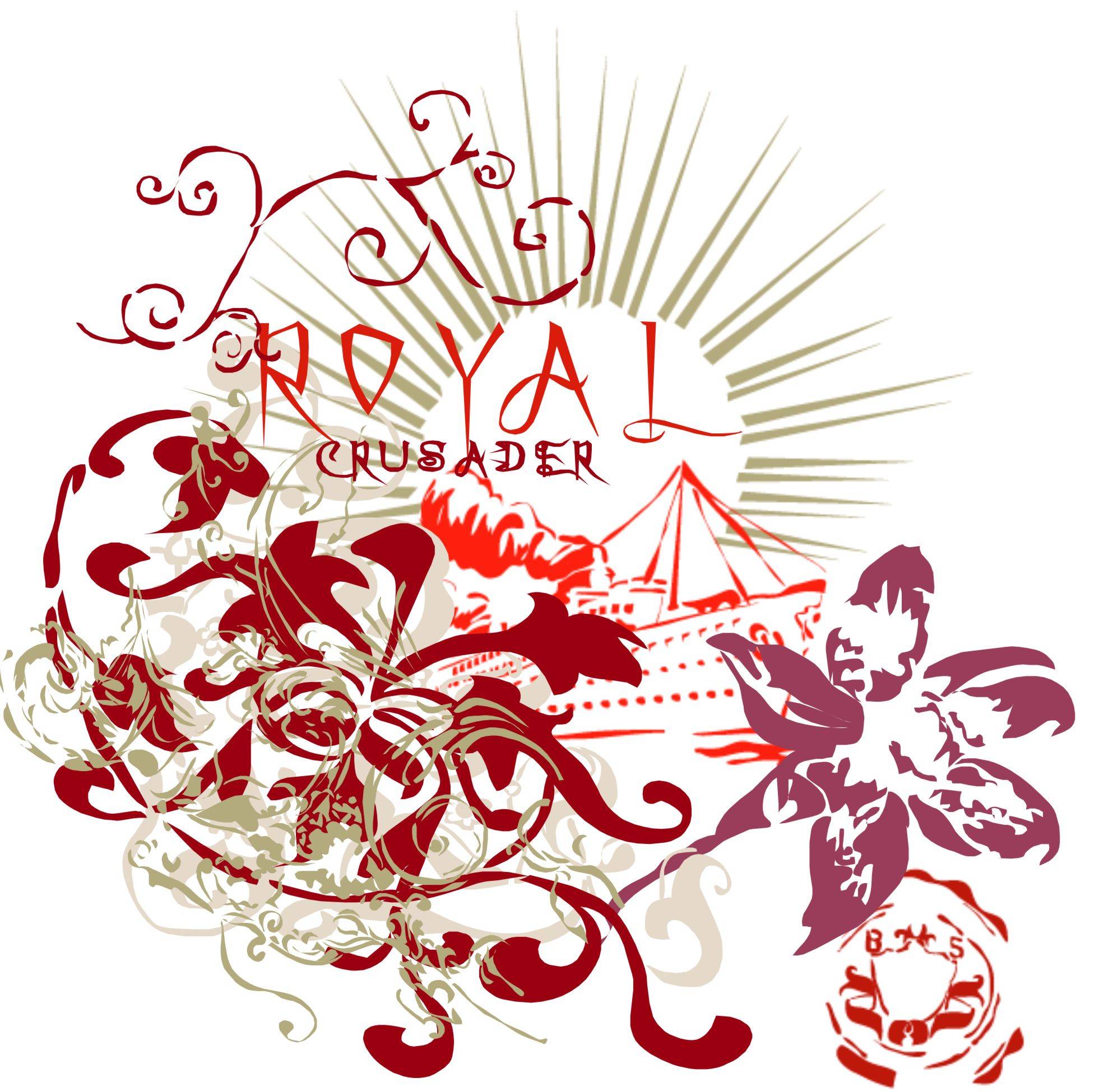 植物花卉字母裁片烫图矢量图