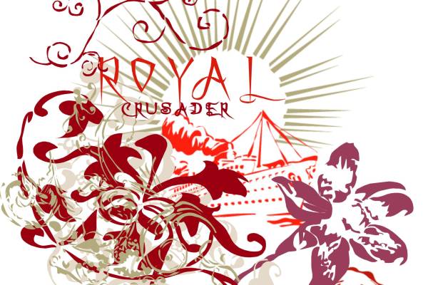 植物花卉字母裁片烫图矢量图