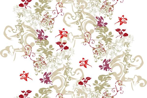 植物花卉裁片烫图印花矢量图