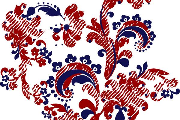 几何植物花卉裁片烫图印花矢量图