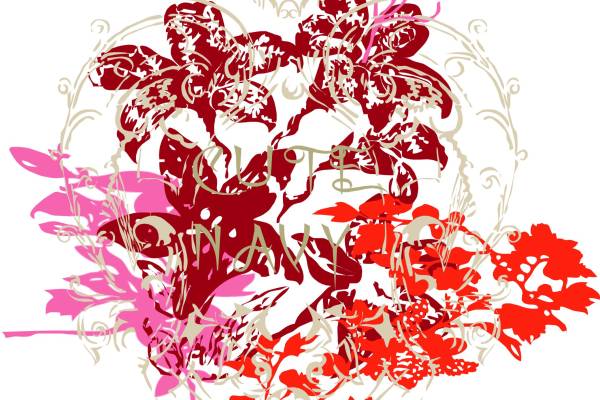 花卉烫图裁片印花矢量图