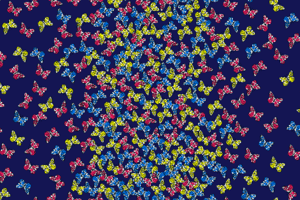 昆虫蝴蝶花型拼接矢量图纺织面料水印数码印花金昌花型