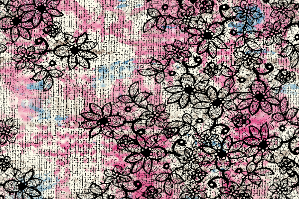 黑色植物花纹印花矢量图纺织面料水印数码印花金昌花型