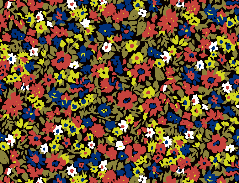 几何水墨画风小花朵矢量图纺织面料水印数码印花金昌花型