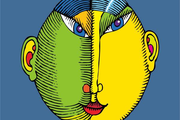 人物图案五官抽象图案矢量图裁片烫图花型