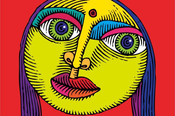 女士人物图案五官抽象图案服装裁片烫图印花花型