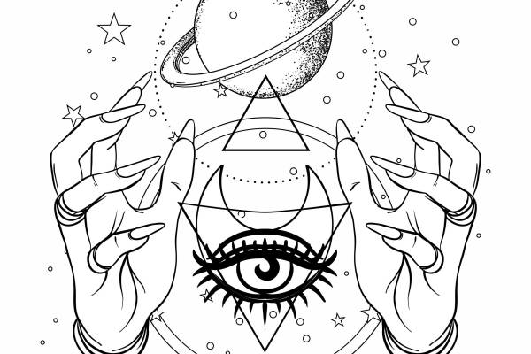 星球手臂眼睛矢量图服装裁片烫图印花花型