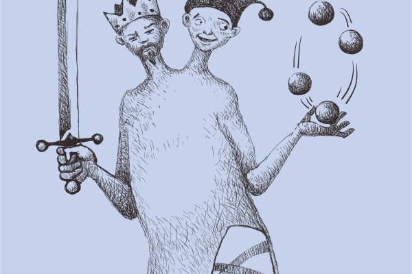 小丑宝剑矢量图服装裁片烫图印花花型