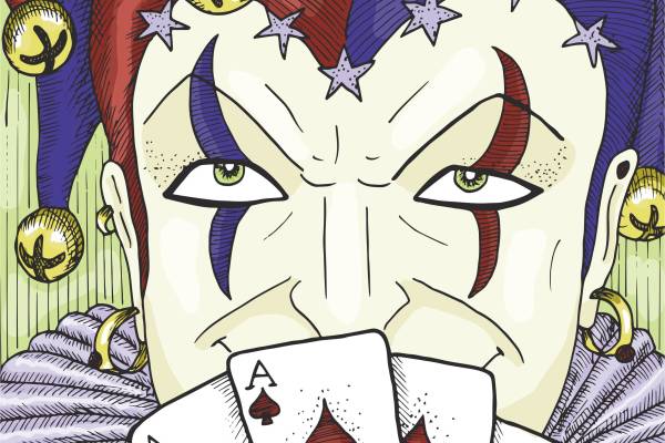 扑克牌小丑矢量图服装裁片烫图印花花型