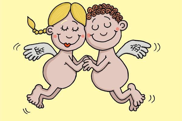 天使心形矢量图服装纺织裁片烫图印花花型