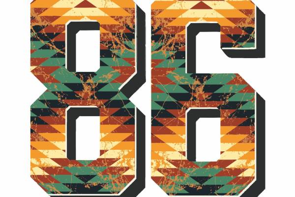 字母数字86矢量图服装纺织裁片烫图印花花型