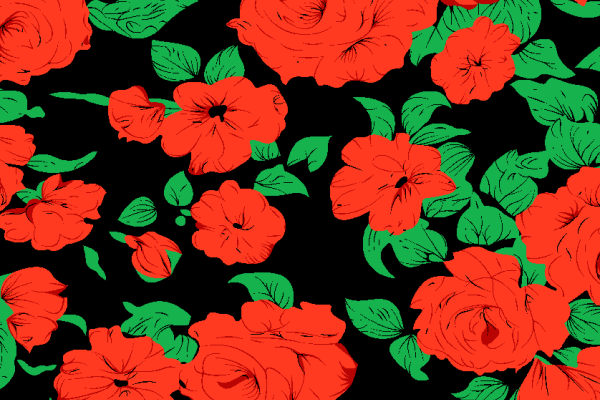 大红牡丹花卉纺织花型服装面料印花矢量图金昌花型