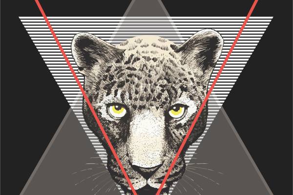 豹子几何三角形图案矢量图裁片服装烫图印花花型