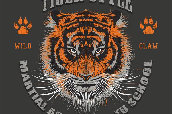 老虎字母图标矢量图裁片烫图印花花型