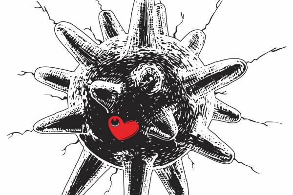 字母水雷心形矢量图服装T恤裁片烫图印花花型