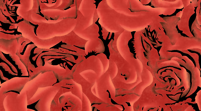 大红玫瑰花矢量图服装纺织面料水印数码印花金昌花型