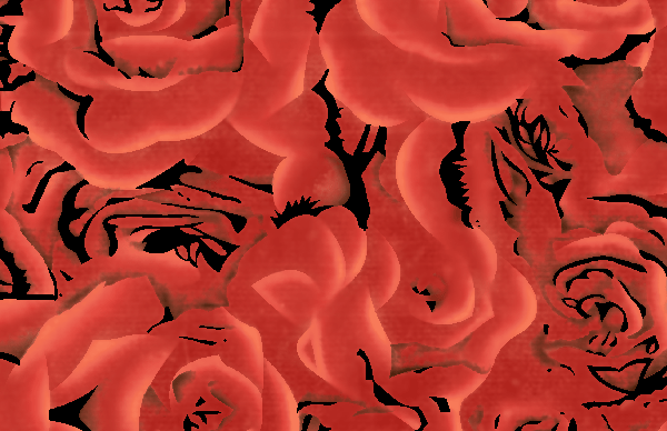 大红玫瑰花矢量图服装纺织面料水印数码印花金昌花型