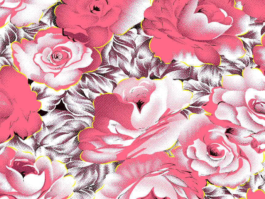 粉色牡丹花矢量图服装面料水印数码印花金昌花型