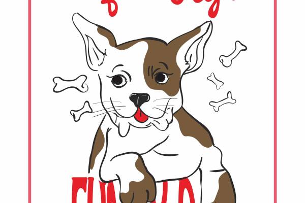 小狗骨头英文字母矢量图服装裁片烫图印花花型