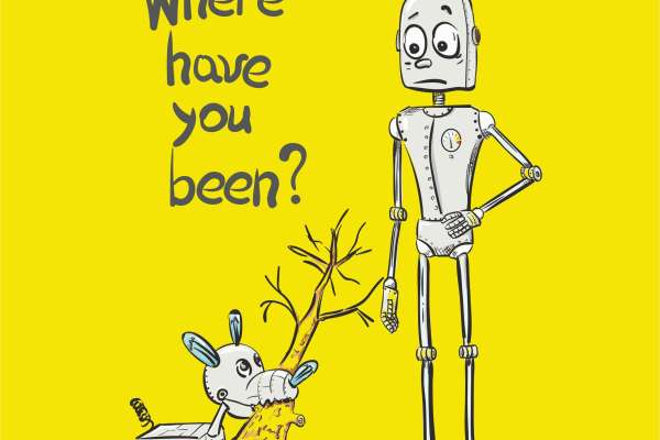 机器人英文字母印花矢量图服装裁片烫图印花花型