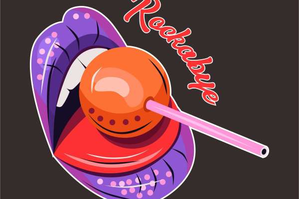 嘴唇棒棒糖字母矢量图服装裁片烫图印花花型