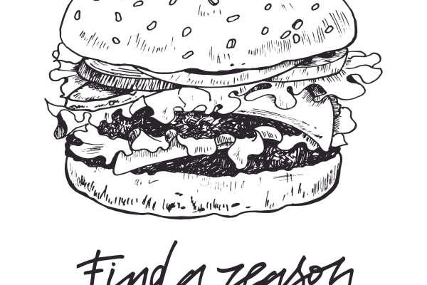 汉堡字母印花矢量图服装裁片烫图印花花型