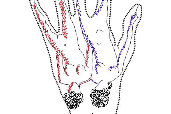手掌人物图案字母印花花型服装裁片烫图印花矢量图
