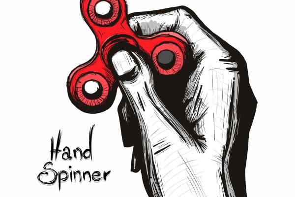 指尖陀螺字母印花花型服装裁片烫图印花矢量图