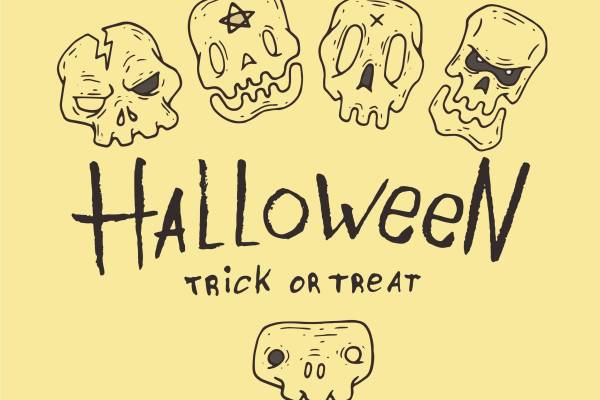 骷髅头字母印花矢量图服装裁片烫图印花花型