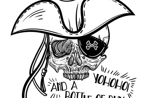 海贼骷髅头字母矢量图服装裁片烫图印花花型