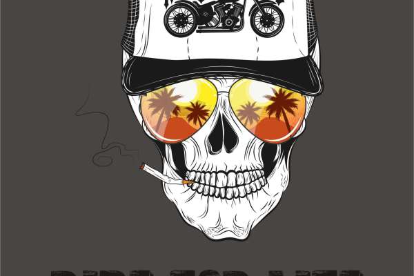 几何骷髅头帽子香烟字母矢量图服装裁片烫图印花花型