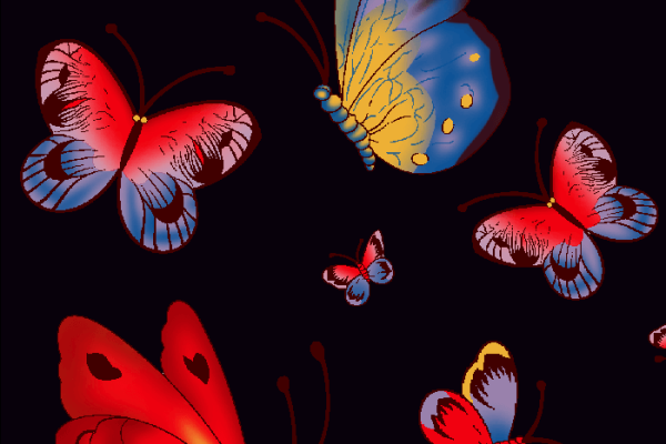 昆虫蝴蝶印花矢量图服装面料水印数码印花金昌花型