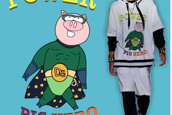 猪猪侠字母矢量图服装裁片烫图印花矢量图