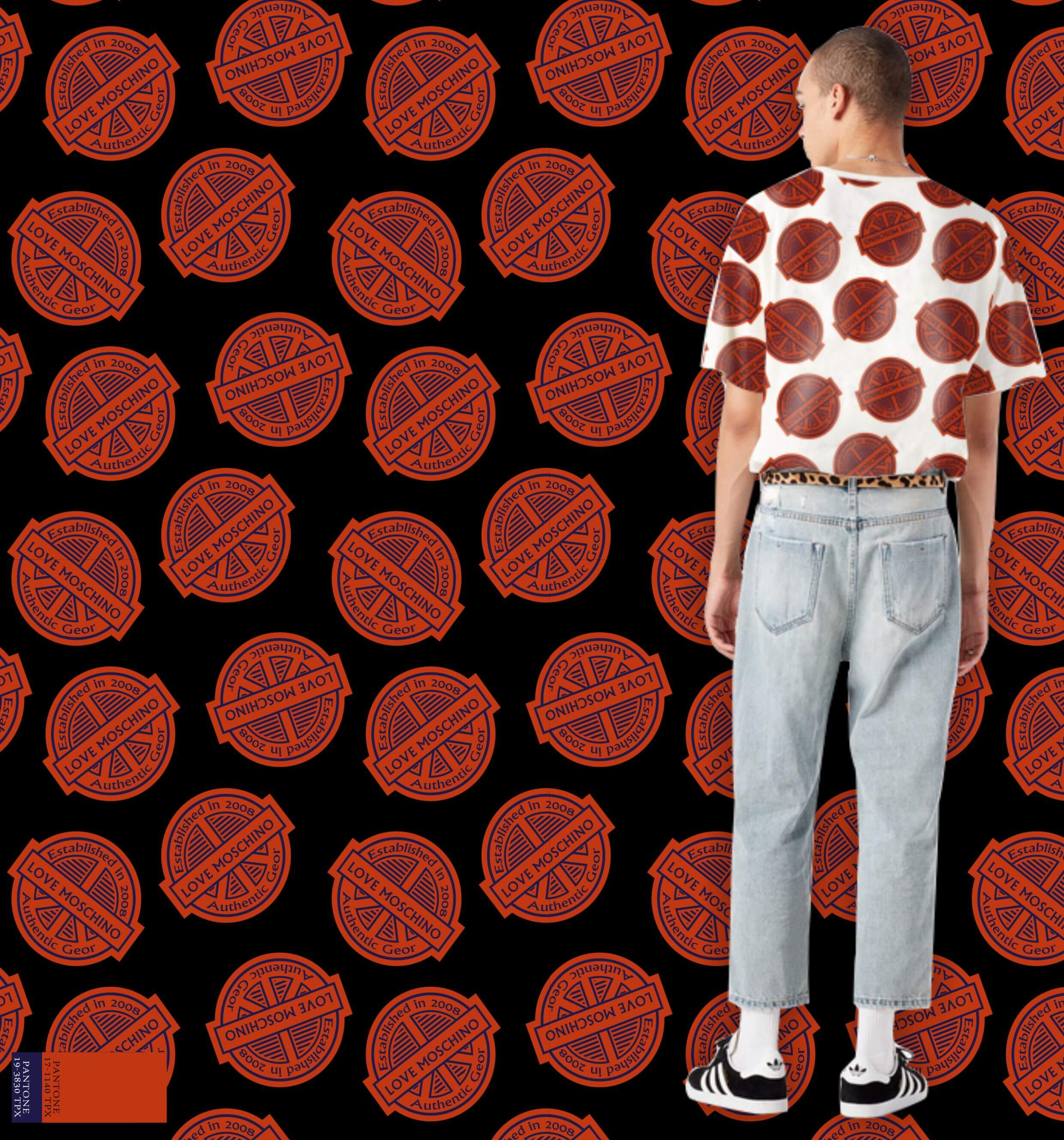 几何圆形图案字母矢量图服装面料水印数码印花花型