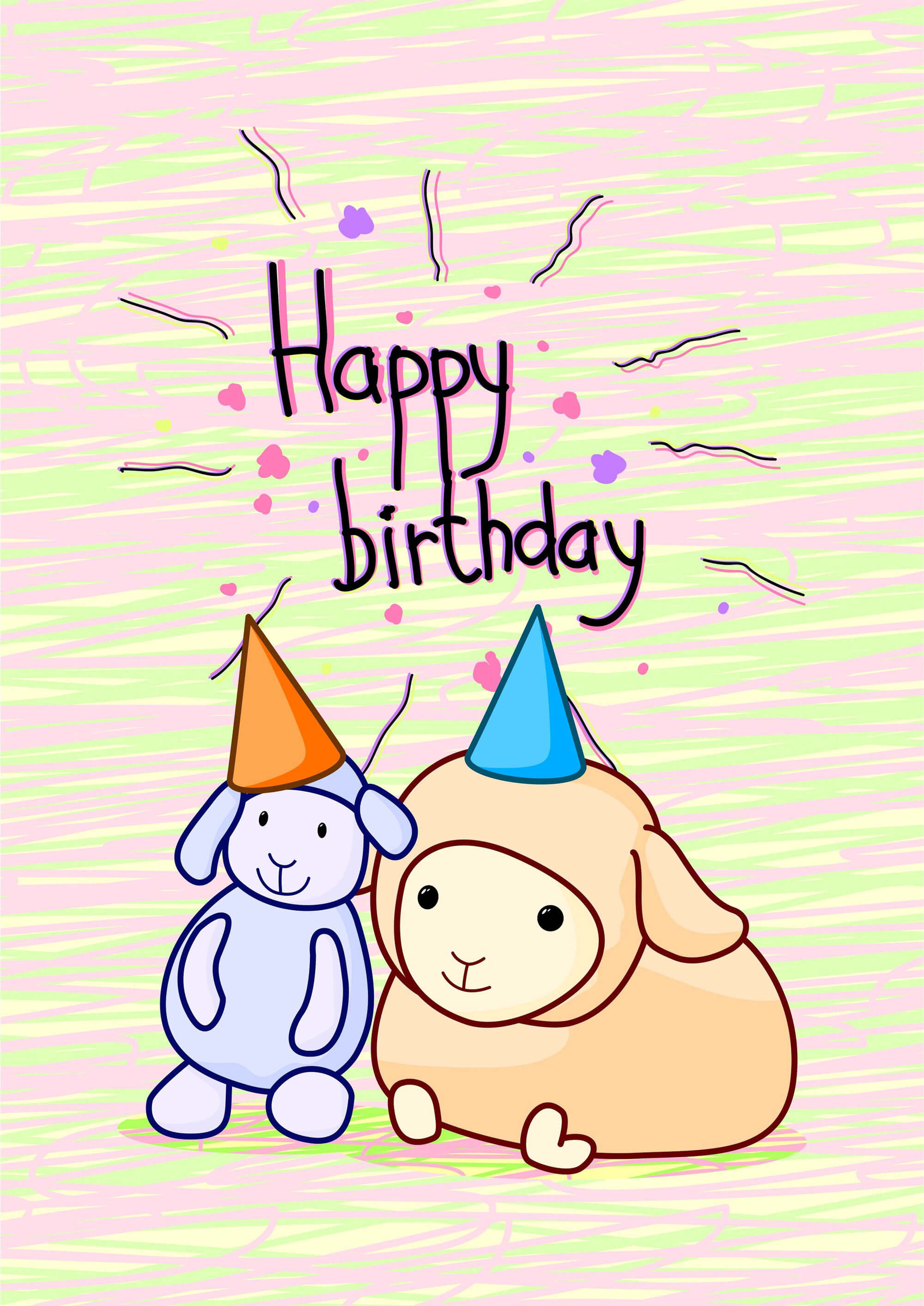 卡通小绵羊英文字母拼接矢量图服装裁片烫图印花花型