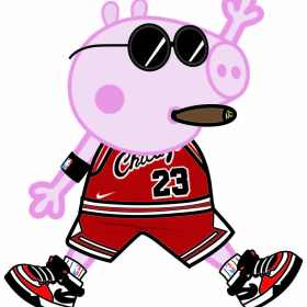 小猪佩奇雪茄矢量图服装裁片烫图印花花型