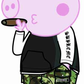 小猪佩奇帽子supreme矢量图服装裁片烫图印花花型