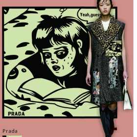 PRADA女士字母矢量图服装裁片烫图印花花型