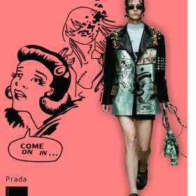PRADA女士图案矢量图服装裁片烫图印花花型