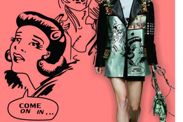 PRADA女士图案矢量图服装裁片烫图印花花型